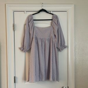 Purple Gingham Babydoll Dress